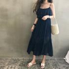 Spaghetti-strap Ruffle-tiered Maxi Dress