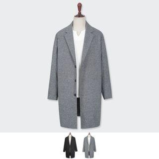 Notched-collar Single-breasted Coat
