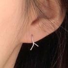 Y Shape Earring 1 Pair - Stud Earring - Silver - One Size