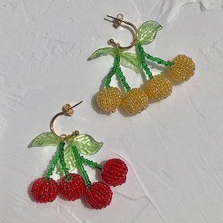 Woven Cherry Drop Earring