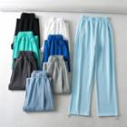 High-waist Side-drawstring Wide-leg Sweatpants