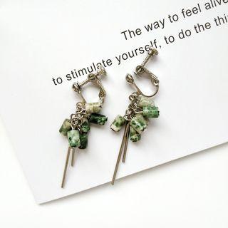 Gemstone Alloy Fringed Earring