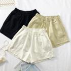 Elastic-waist Plain Shorts