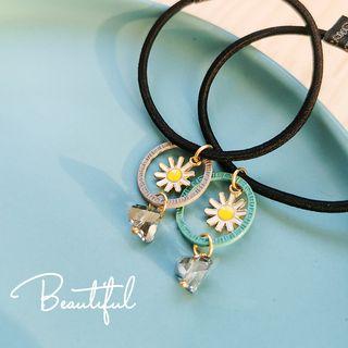 Faux Crystal Alloy Flower Hair Tie