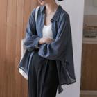 Side Tie Sheer Shirt
