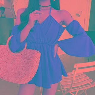 3/4-sleeve Off-shoulder Romper
