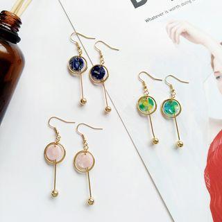 Acetate Disc Alloy Bead Dangle Earring