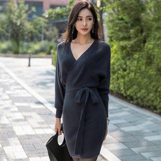 Wrap Mini Sweater Dress