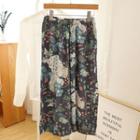 Print Wide Leg Cropped Pants