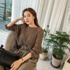 Drop-shoulder Rib Sweater