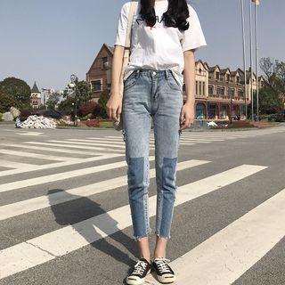 Ripped Cropped Slim Fit Jeans