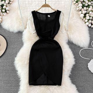 Puff Sleeve Sheath Dress