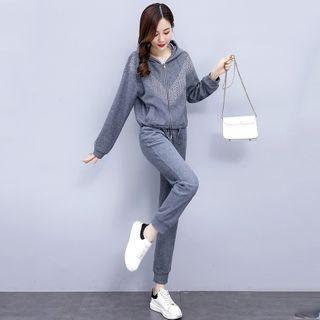 Set: Zip-up Hoodie + Plain Sweatpants
