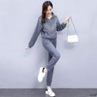 Set: Zip-up Hoodie + Plain Sweatpants