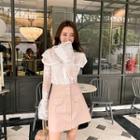 Long-sleeve Lace Wide Collar Shirt
