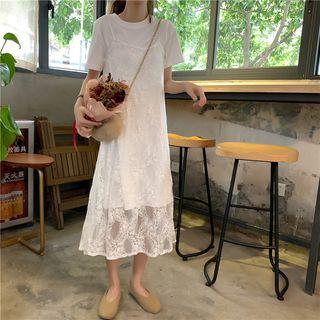 Set: Short-sleeve T-shirt Dress + Strappy Dress