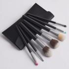 Set Of 7: Makeup Brush Set Of 7 - Gg031601 - With Bag - Makeup Brush - Black - One Size