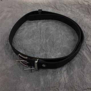 Faux Leather Cross Accent Belt As Shown In Figure - One Size
