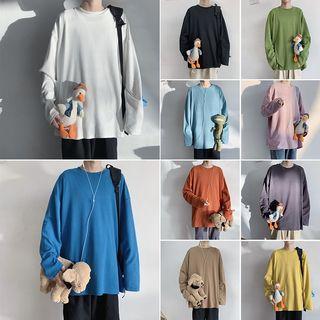 Loose Plain Long-sleeve Top