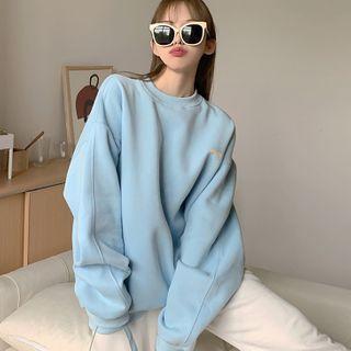 Fleece-lined Mock Neck Sweatshirt