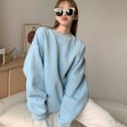 Fleece-lined Mock Neck Sweatshirt