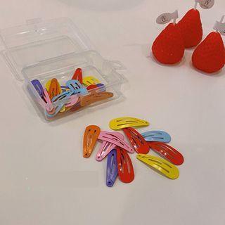 Set Of 30: Alloy Hair Clip Set Of 30 - Red & Yellow & Blue - One Size