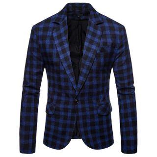 One-button Gingham Blazer