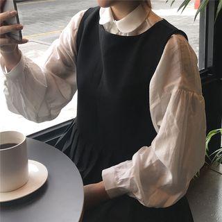 Long Sleeve Plain Shirt / Tank Dress