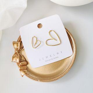 Asymmetrical Heart Drop Earring 1 Pair - As Shown In Figure - One Size