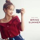 Off-shoulder Puff-sleeve Blouse