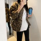 Flap-pocket Furry Leopard Shirt