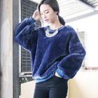 Round-neck Faux-fur Pullover