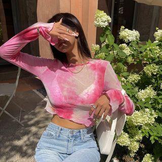 Lettuce-edge Dyed Crop Top