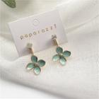 Floral Drop Earring 1 Pair - Gold & Blue - One Size