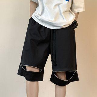 Zipped Wide Leg Shorts