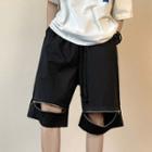 Zipped Wide Leg Shorts