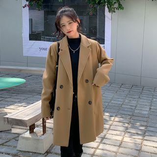 Lapel Woolen Maxi Jacket