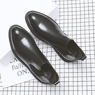Genuine-leather Cutout Chelsea Short Boots