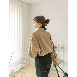Wide-cuff Oversized Napped Shirt