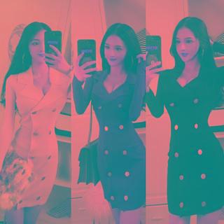 Button-up Long-sleeve Mini Sheath Dress