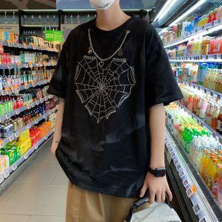 Chain Rhinestone Heart T-shirt