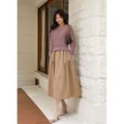Mock-two Piece Cable-knit Long Dress