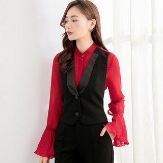 Panel Long-sleeve Blouse / Pants