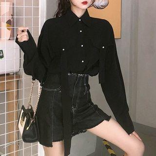 Plain Shirt / Denim Shorts