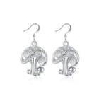 Fashion Personality Mushroom Earrings With Cubic Zircon Silver - One Size