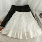 Ruffle-trim Mesh Mini Skirt