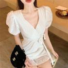 V-neck Lace Tie-back Jumpsuit