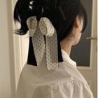 Polka Dot Ribbon Hair Clamp Black & White - One Size