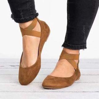 Plain Ankle Strap Flats