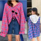 Long Sleeve Plaid Shirt With Hooded